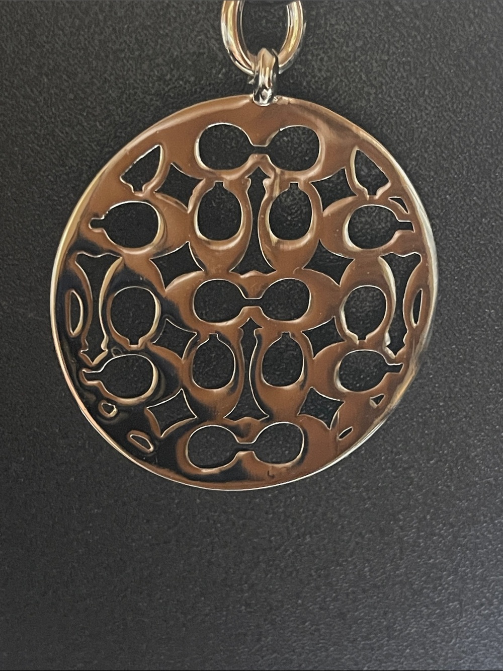 Coach Silver-Tone C Logo Cutout Pendant Necklace - Women Jewelry - Picture 3 of 10